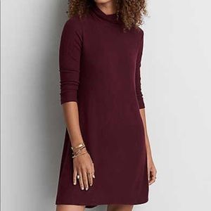 American Eagle maroon turtleneck sweater dress